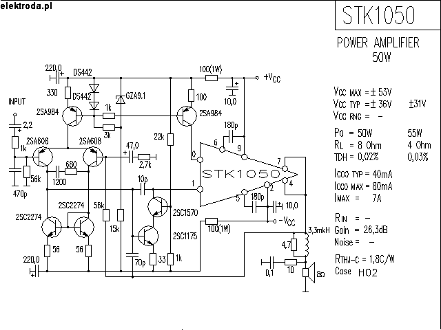 Module Amplificateur De Puissance SANYO STK1050 - 1 Pièce Neuve - Pour Réparation/Audio